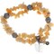 Earth's Jewels Semi-Precious Honey Jade Naturel Jasper Yellow Bracelet 2-Strand, Butterfly Charm